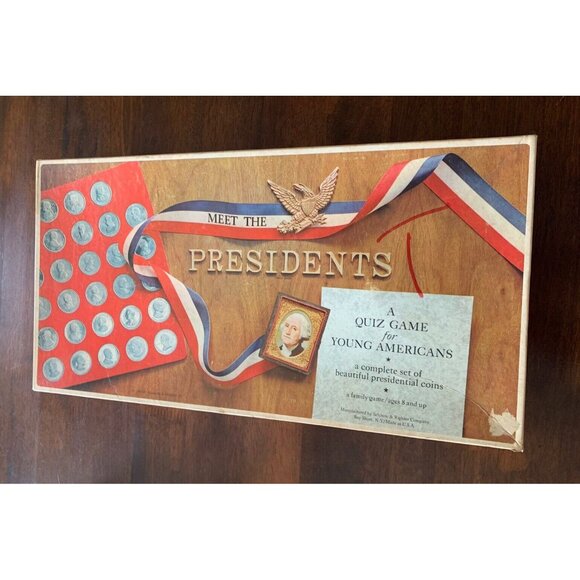 Vintage 1965 Meet the Presidents Board Game Selchow & Righter Company USED - Picture 2 of 9